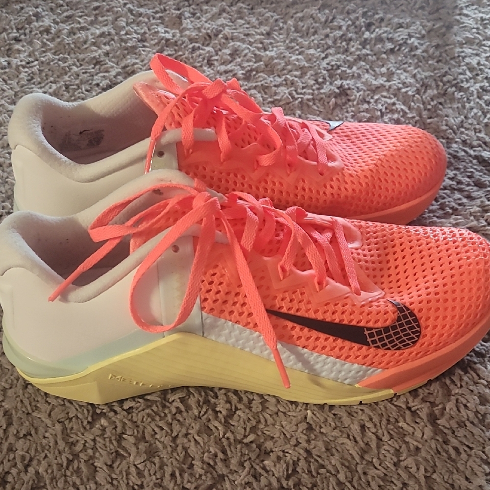 Nike Women's Bright Orange and White Athletic Shoes